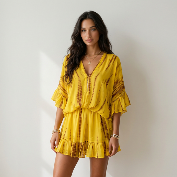 Vestido Boho Alejandra Amarelo