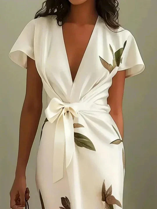 Elisa™ | Vestido cruzado elegante com padrão floral