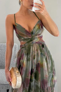 Giselle - Vestido longo de Mulher com estampa floral encantadora