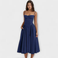 Rosalie - vestido elegante com corpete sem mangas