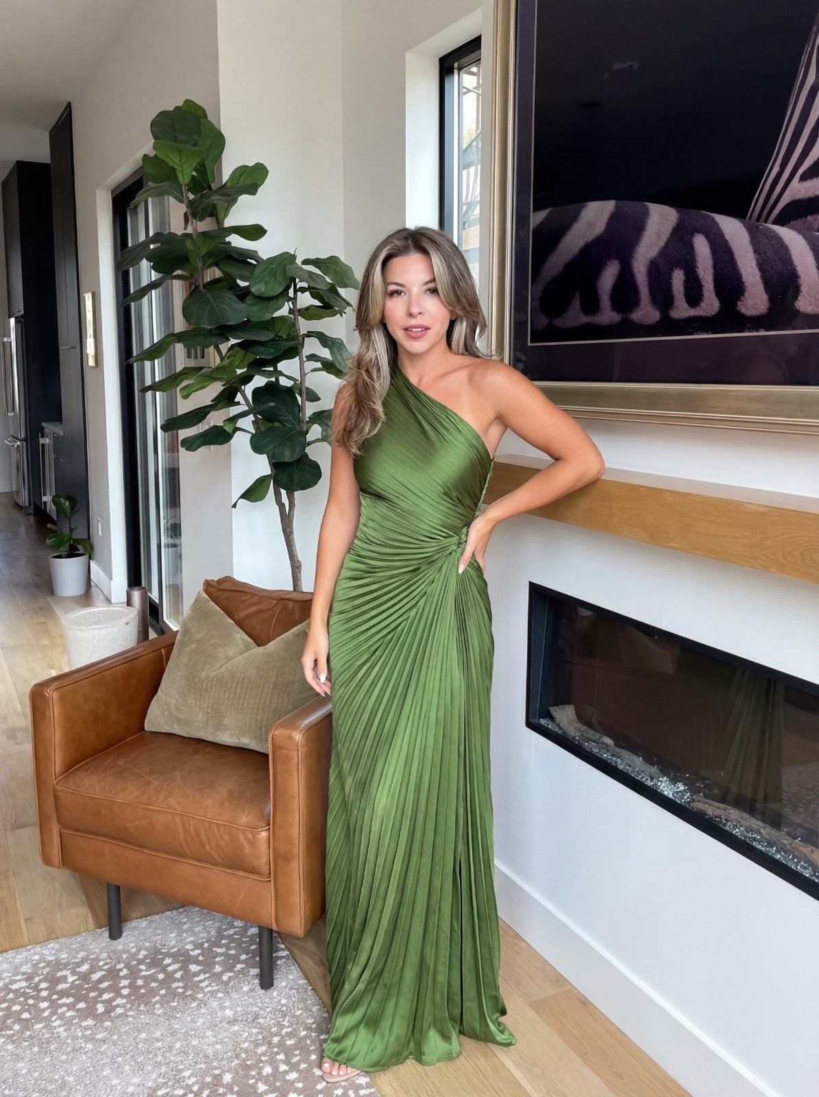 Aurelia | Vestido Plissado de Um Ombro