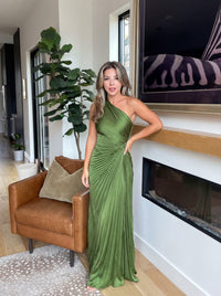 Aurelia | Vestido Plissado de Um Ombro