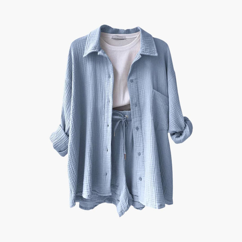 Luísa - Conjunto Camisa e Calção de Linho