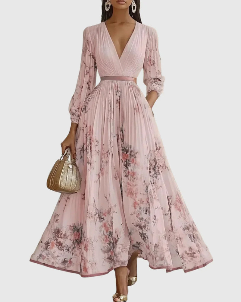 Rosa | Elegante vestido maxi plissado