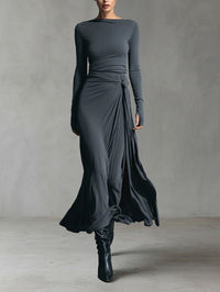 Alba - Vestido longo com nó lateral