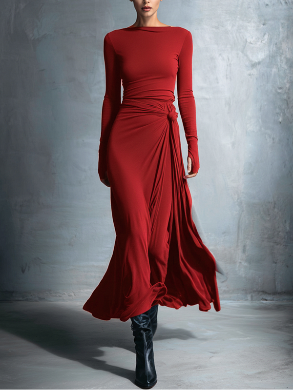 Gabriella | Vestido longo com nó lateral