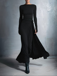 Alba - Vestido longo com nó lateral