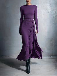 Alba - Vestido longo com nó lateral