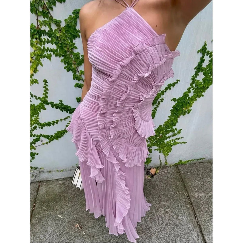 OLAYA | Vestido longo com babados de Mulher