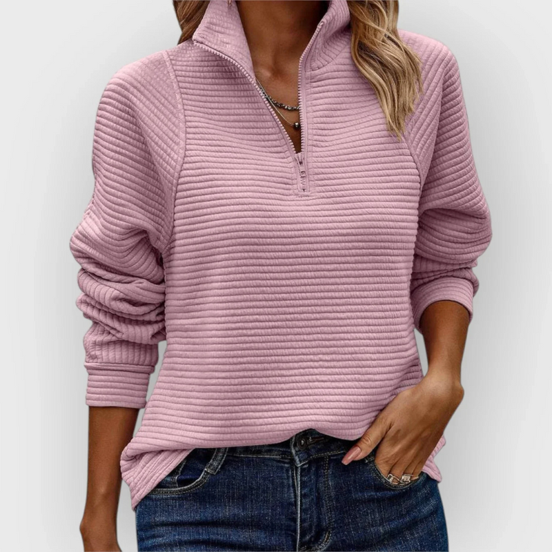 Bruna - Camisola elegante com meio fecho