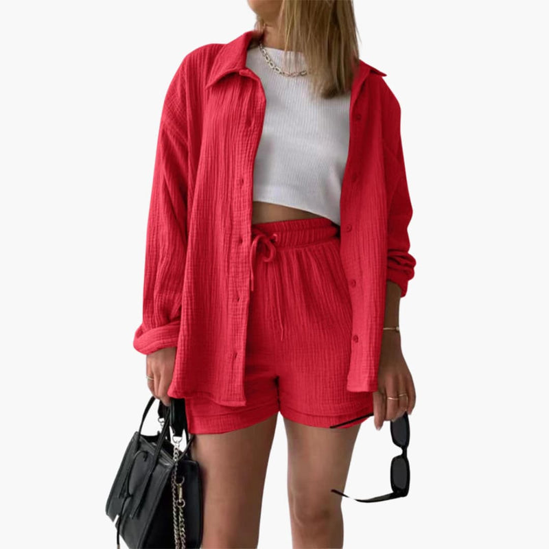 Luísa - Conjunto Camisa e Calção de Linho
