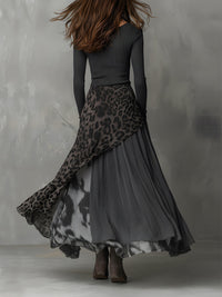 Martina | Vestido longo com padrão de leopardo