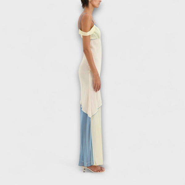 Alora - Vestido midi Thames com detalhes de inserções