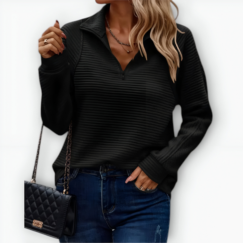 Bruna - Camisola elegante com meio fecho