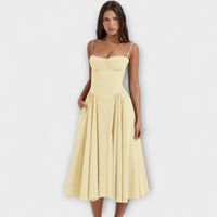 Rosalie - vestido elegante com corpete sem mangas