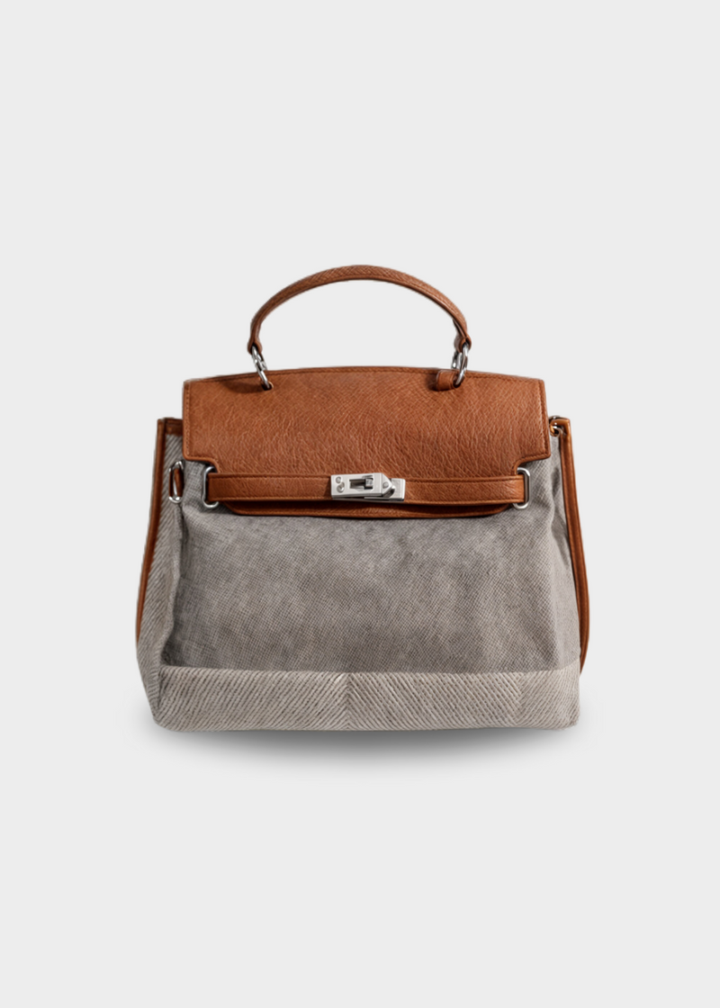 Emilia - Bolsa de lona em pele de vaca