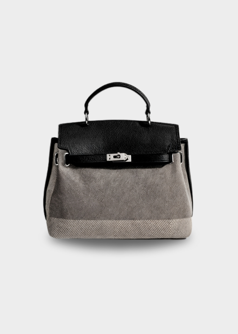 Emilia - Bolsa de lona em pele de vaca
