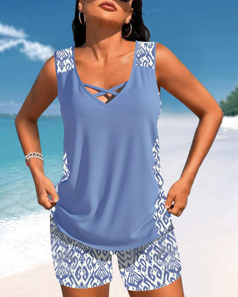 Márcia - Tankini com estampado geométrico
