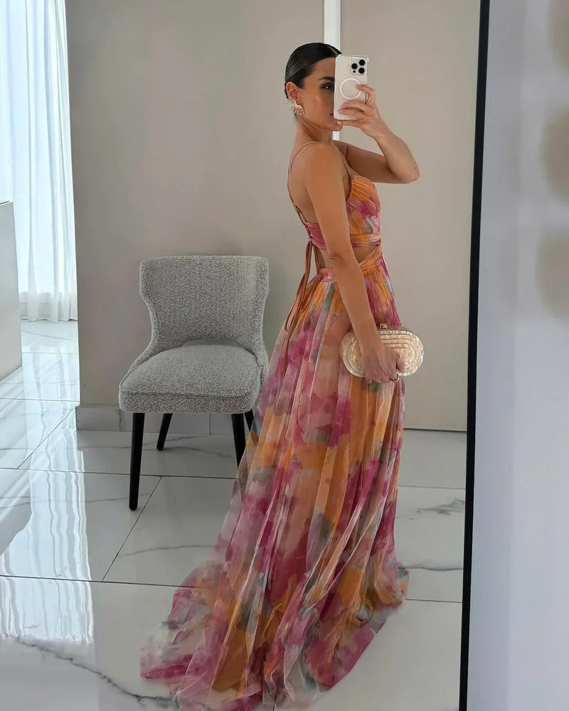 Gisela | Encantador maxivestido com estampado floral