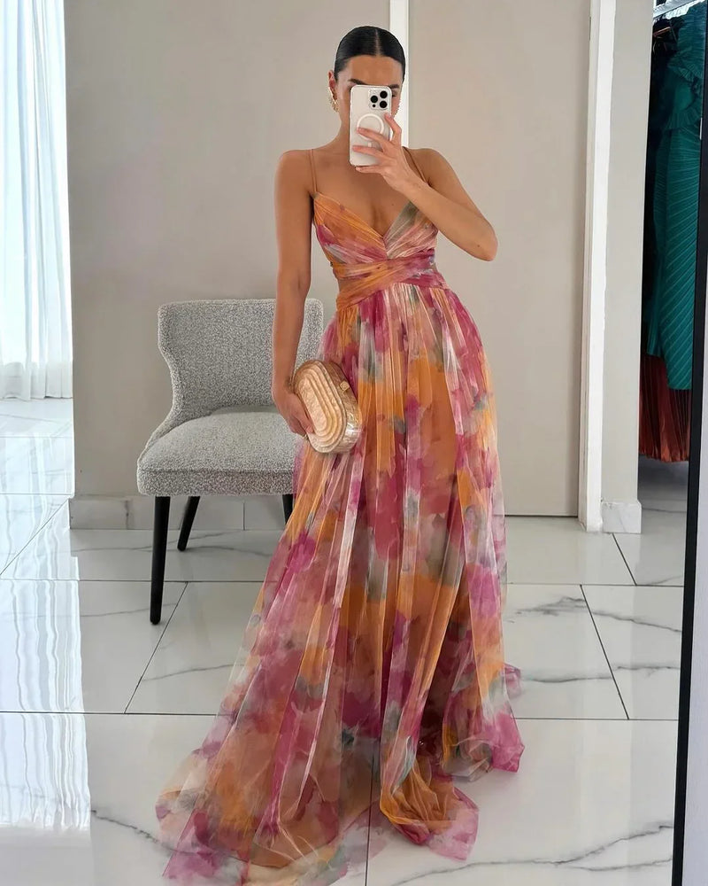 Gisela | Encantador maxivestido com estampado floral
