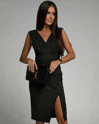 Fresia | Vestido de Mulher justo com decote em V e fenda