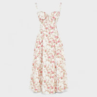 Carolina - Vestido Floral com Corpete Ajustado