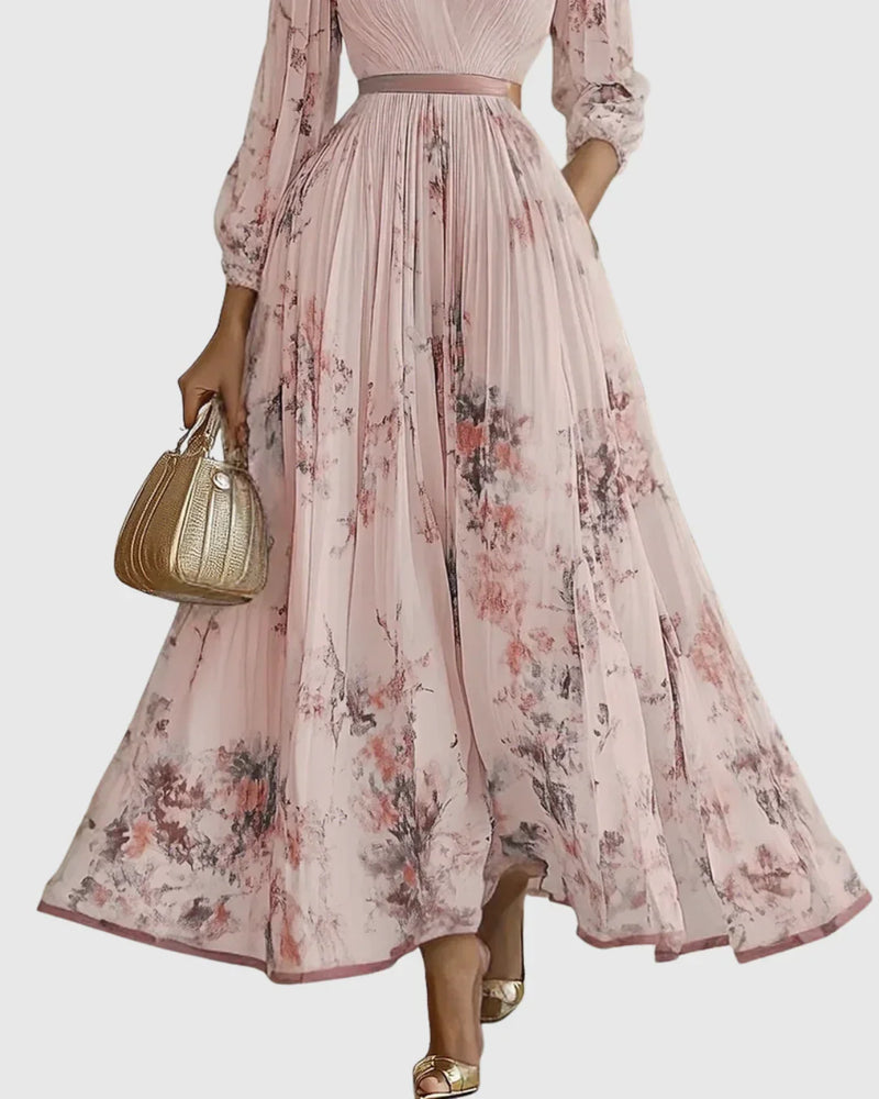 Rosa | Elegante vestido maxi plissado