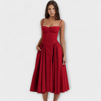 Rosalie - vestido elegante com corpete sem mangas