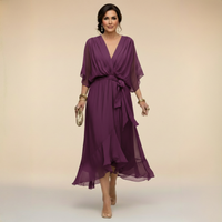 Monica - Vestido em chiffon de Mulher com decote em V