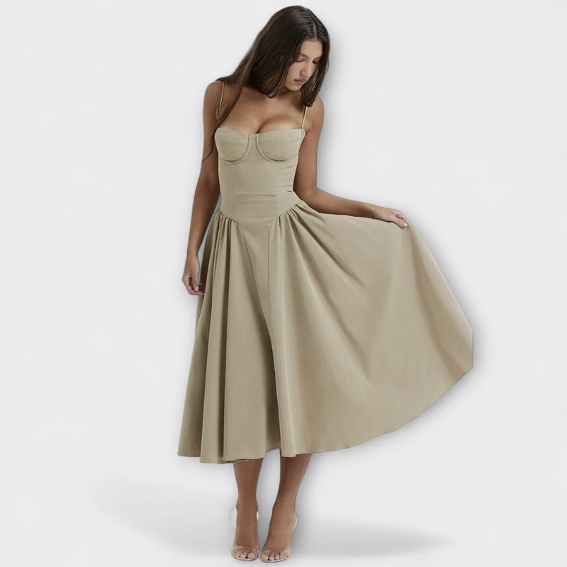 Rosalie - vestido elegante com corpete sem mangas