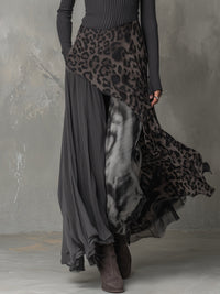 Martina | Vestido longo com padrão de leopardo