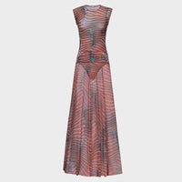 Fabiana - Vestido Elegante com Saia Comprida