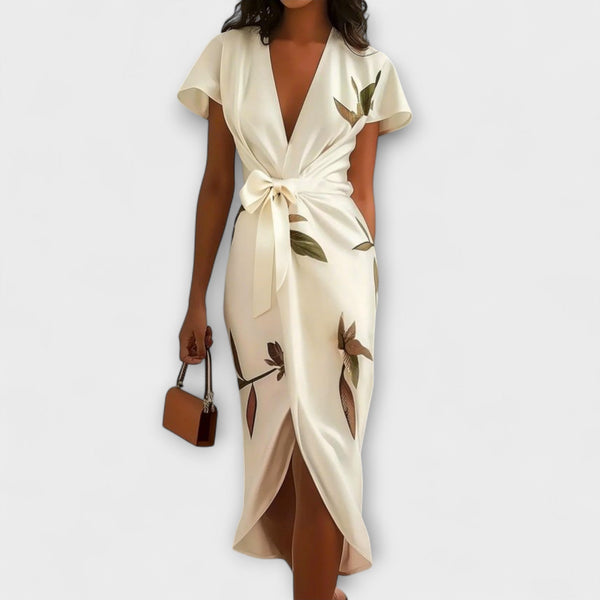 Vestido envolvente de satén