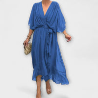 Amoura - vestidos de chiffon com decote em V
