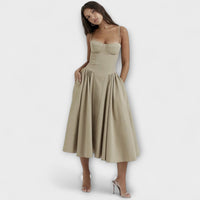Rosalie - vestido elegante com corpete sem mangas