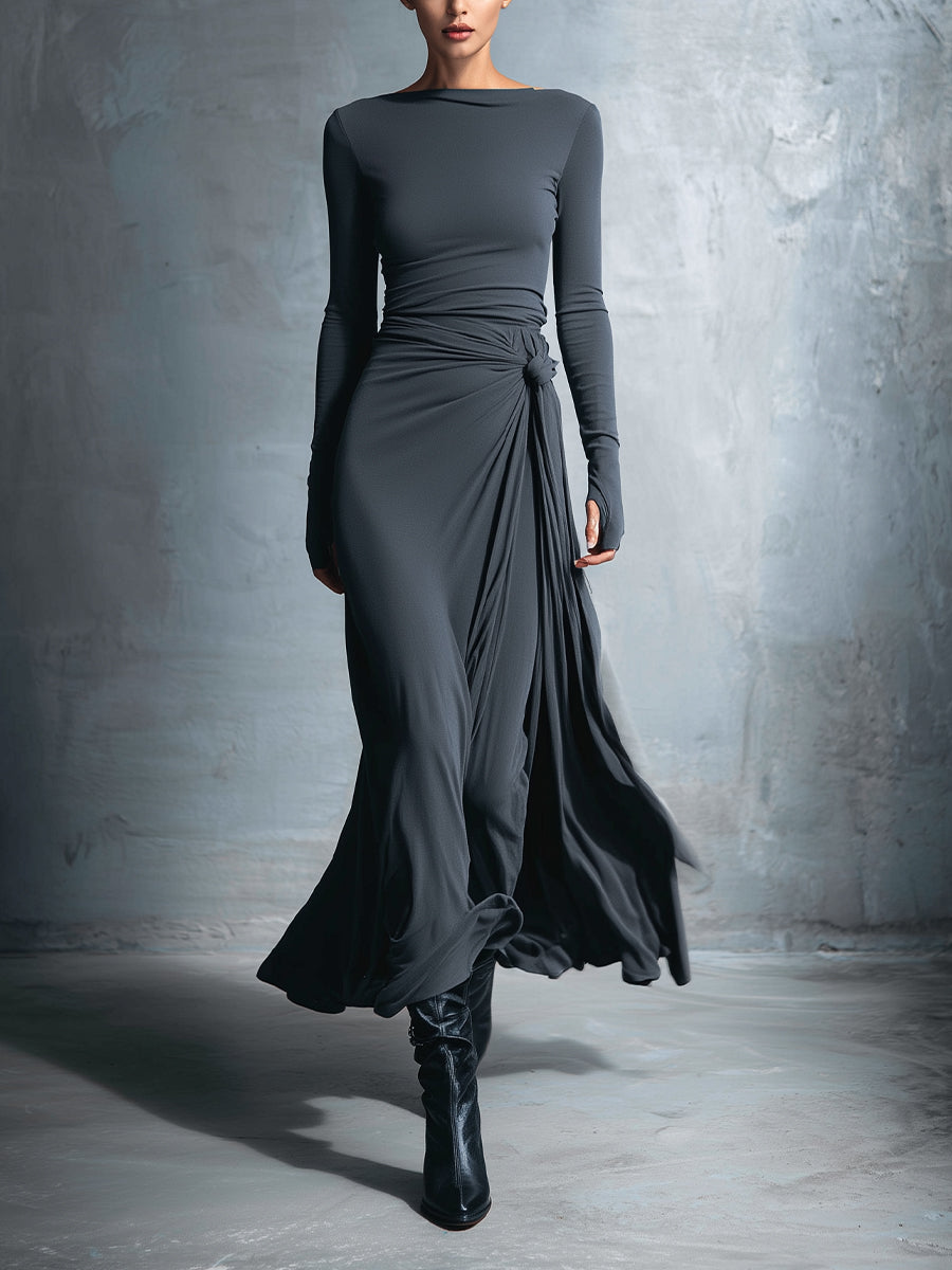 Gabriella | Vestido longo com nó lateral