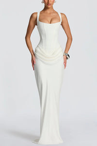 Leonor ❘ Vestido maxi com decote quadrado
