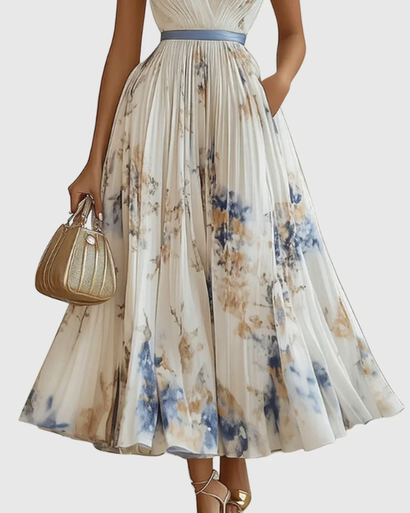 Rosa | Elegante vestido maxi plissado