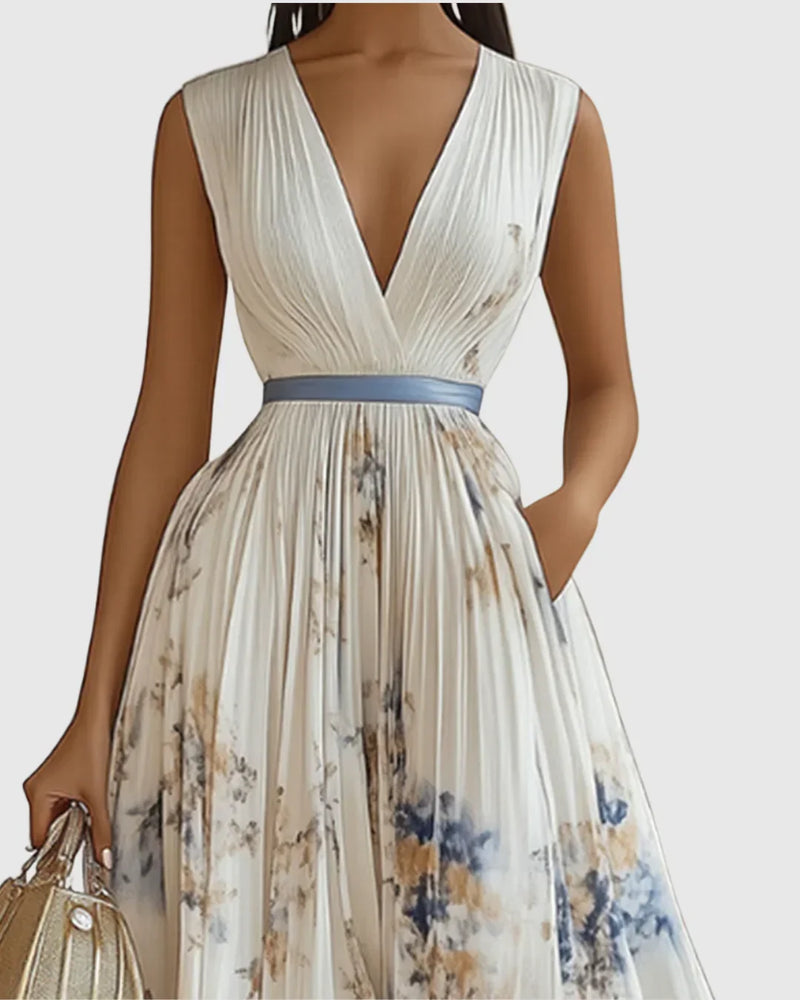 Rosa | Elegante vestido maxi plissado