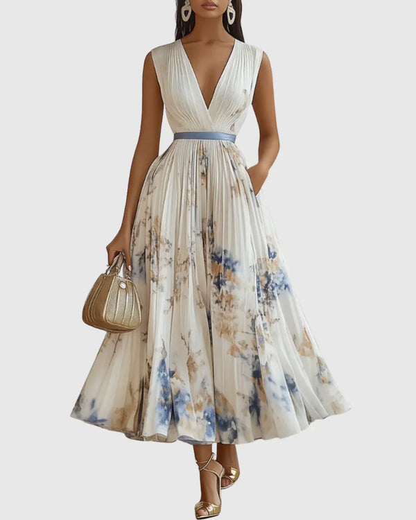 Rosa | Elegante vestido maxi plissado