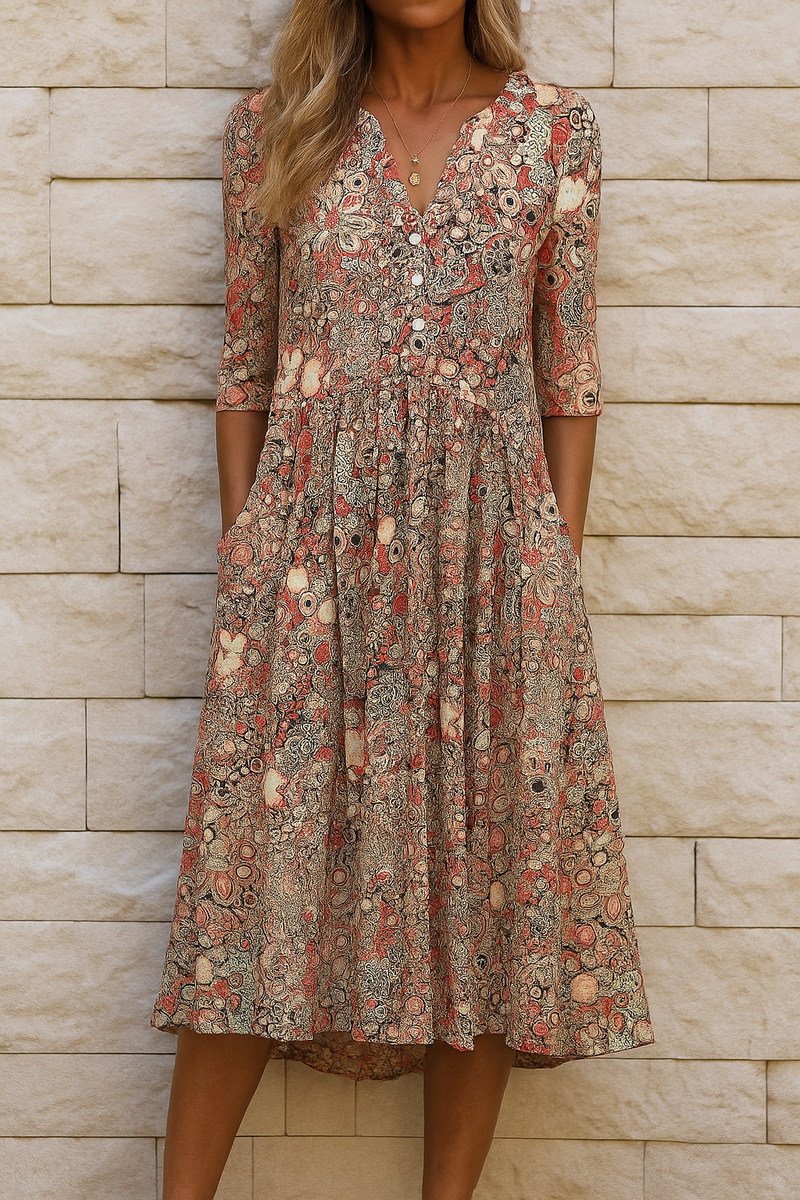Elisa | Vestido Midi Estampado