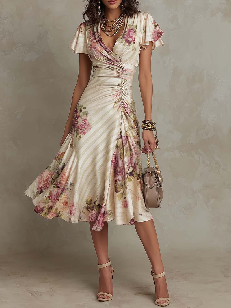 Alba | Elegante Vestido Midi Floral Retro
