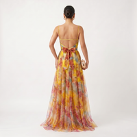 Helena | Vestido de Gala em Tule com Estampado Aguarela