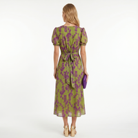 Sofia | Vestido Midi com Estampado Floral e Manga Curta