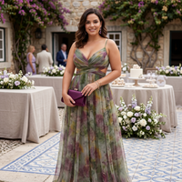 Helena | Vestido de Gala em Tule com Estampado Aguarela