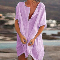 Ágata - Vestido casual em linho e algodão