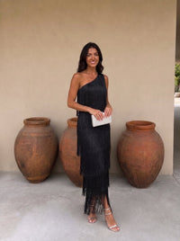 Laura | Vestido com Detalhes em Franja