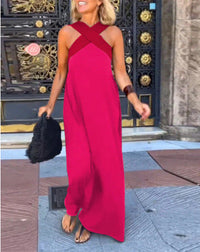 Filipa | Vestido Maxi com Decote Cruzado em Contraste