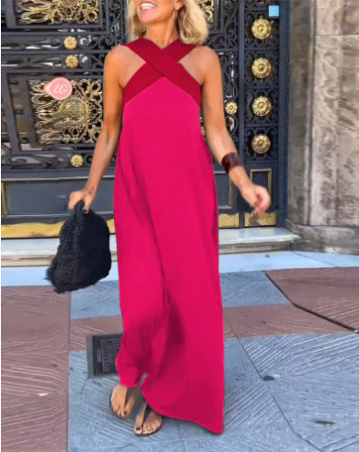 Filipa | Vestido Maxi com Decote Cruzado em Contraste