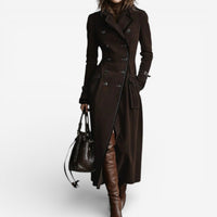 Nathaly™ Trench em pele nobuck